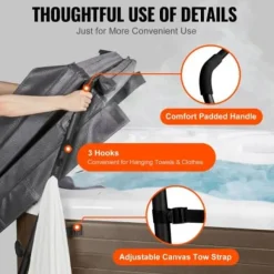 Spabadöverdragshiss, Justerbar, 80x160x125 cm, Svart, Aluminium