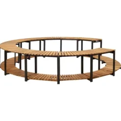 Spakant i massivt akaciaträ för spabad | Storlek: 273x53 cm | Färg: Naturlig träfinish