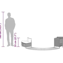 Spa-kant i svart konstrotting och akaciaträ - Multifunktionell och hållbar design | Färg: Svart | Storlek: Standard