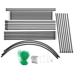 Spaljé för klätterväxter - Trädgårdstunnel med nät - 1,15×1,83×2,3 m - Justerbar bredd 1,1–1,8 m - Rör Ø19,2 mm - Q195-stål + PP - Svart