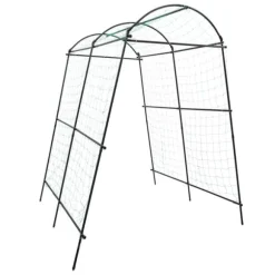 Spaljé för klätterväxter - Trädgårdstunnel med nät - 1,15×1,83×2,3 m - Justerbar bredd 1,1–1,8 m - Rör Ø19,2 mm - Q195-stål + PP - Svart