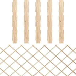 Spaljéstaket 5 st massivt granträ 180x80 cm