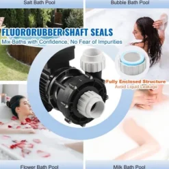 SPA-pump, 2-hastigheter 56-ram dubbelhastighets bubbelbadpump, 2x5,6 cm port