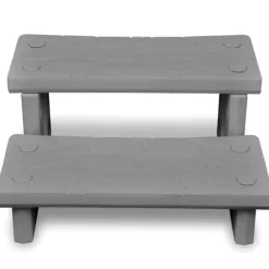 Spatrappa med halkfri yta - Robusta spa steg | Färg: Grå | Storlek: 2 steg