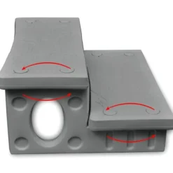 Spatrappa med halkfri yta - Robusta spa steg | Färg: Grå | Storlek: 2 steg