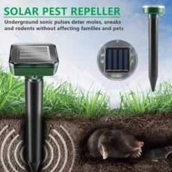 4st fyrkantig 400-1000Hz soldriven ultraljudsskydd mot skadedjur, trädgård råttavvisande, IP65 vattentät, enkel och säker att använda