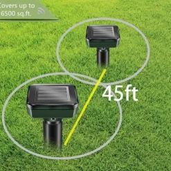 4st fyrkantig 400-1000Hz soldriven ultraljudsskydd mot skadedjur, trädgård råttavvisande, IP65 vattentät, enkel och säker att använda