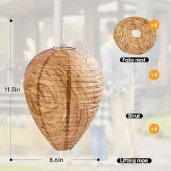 4st Getingfällor giftfritt lockbete av papper, avskräckande för bin - Getingbo