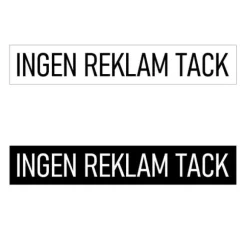 2st INGEN REKLAM TACK -dekaler till postlådan. 1 vit, 1 svart