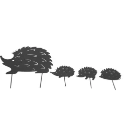 4st metalligelkott dekorativa trädgårdsstakar Söt djur ihålig design uteplats Söt järnkonst igelkottsdekoration för trädgård