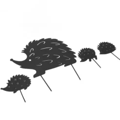 4st metalligelkott dekorativa trädgårdsstakar Söt djur ihålig design uteplats Söt järnkonst igelkottsdekoration för trädgård