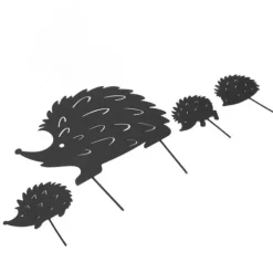 4st metalligelkott dekorativa trädgårdsstakar Söt djur ihålig design uteplats Söt järnkonst igelkottsdekoration för trädgård