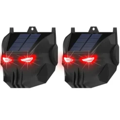 2st soldriven djuravvisande lampa Röd LED blinkande rovdjursavskräckande ljus