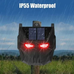 2st soldriven djuravvisande lampa Röd LED blinkande rovdjursavskräckande ljus