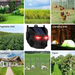 2st soldriven djuravvisande lampa Röd LED blinkande rovdjursavskräckande ljus