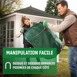 2st Trädgårdspåse, 272L vävd sopsäck Återvinning Gräs Avfall Trädgård Stor kapacitet - Grön