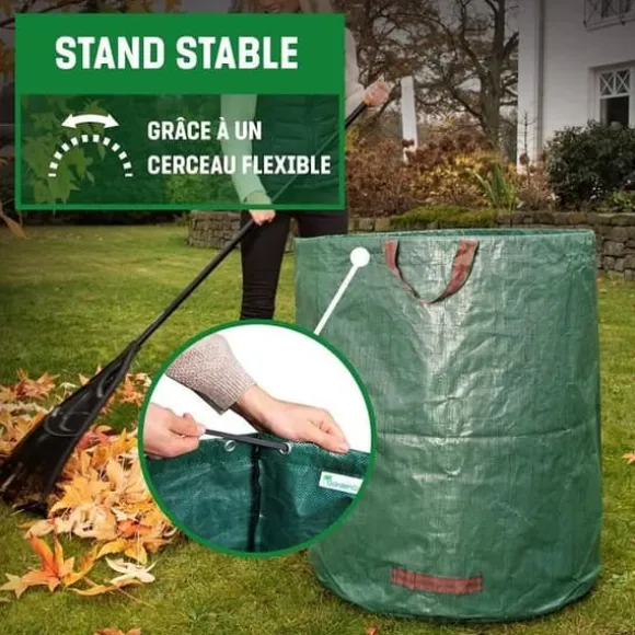 2st Trädgårdspåse, 272L vävd sopsäck Återvinning Gräs Avfall Trädgård Stor kapacitet - Grön