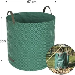 4st Trädgårdspåse Stark trädgårdsavfallspåse - Fristående och hopfällbar, rivsäker - Återanvändbara 272L soppåsar p[18]