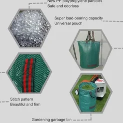 4st Trädgårdspåse Stark trädgårdsavfallspåse - Fristående och hopfällbar, rivsäker - Återanvändbara 272L soppåsar p[18]