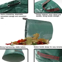 4st Trädgårdspåse Stark trädgårdsavfallspåse - Fristående och hopfällbar, rivsäker - Återanvändbara 272L soppåsar p[18]