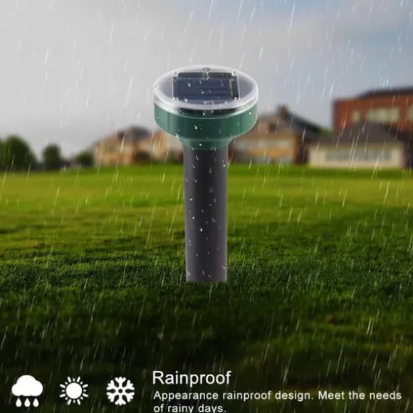 4st vattentät soldriven musavstötare, ultraljudsskydd för trädgårdsmus