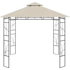 Stabil paviljong 3x3 m - Skydd för utomhusaktiviteter | Färg: Gräddvit | Storlek: 3x3x2,7 m