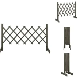 Staket - Living Spaljéstaket grå 120x60 cm massivt granträ
