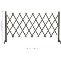 Staket - Living Trädgårdssstaket med spaljé grå 150x80 cm massivt granträ