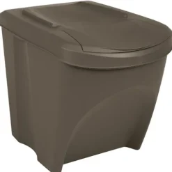 Stapelbara soptunnor 3-pack 75 L - Hygieniska avfallsbehållare | Färg: Grå | Storlek: 75 L