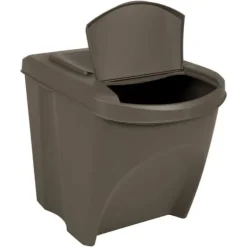 Stapelbara soptunnor 3-pack 75 L - Hygieniska avfallsbehållare | Färg: Grå | Storlek: 75 L