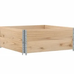 Staplingsbar odlingslåda i massivt trä | Storlek: 100x100 cm | Färg: Furu