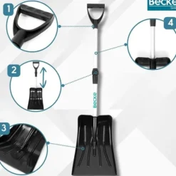 Stark snöskyffel, hopfällbar, snöskrapa i aluminium, plog