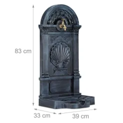 Stående fontän, 83x39x33 cm, mörkgrå