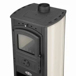 Stilren vedeldad kamin - klassisk design - 10 kW effekt - upp till 100 m²