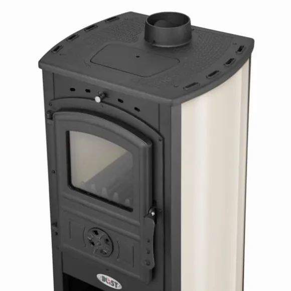 Stilren vedeldad kamin - klassisk design - 10 kW effekt - upp till 100 m²