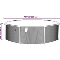 Stålväggspool 460x120 cm - Slitstark och vacker | Färg: Vit | Storlek: 460x120 cm