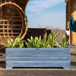 Stor träkruka 120x35x40cm Greenspot för terrass, balkong och trädgård - Massiv träkruka - Stor trädgårdskruka gjord av trästockar för blommor, örter, | CDON