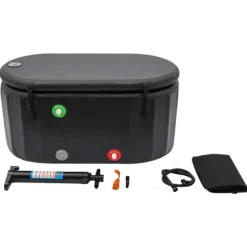 Stort Uppblåsbart Isbad, 275L Kapacitet, Hållbart PVC-material,svart