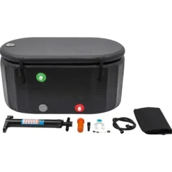 Stort Uppblåsbart Isbad, 275L Kapacitet, Hållbart PVC-material,svart