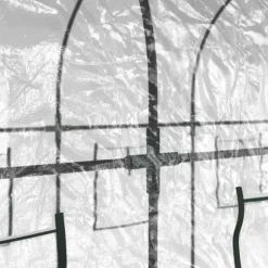 Stort växthus i PVC & pulverlackerat stål - Skydda dina växter | Färg: Genomskinlig | Storlek: 160x400x190 cm