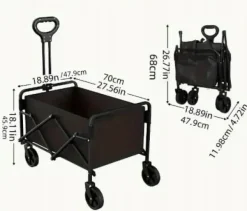 Strand, camping, trädgård, hopfällbar vagn 100 kg, fickor