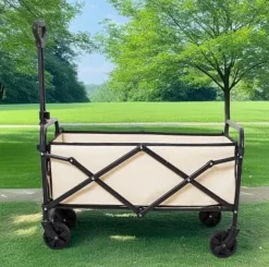 Strand, camping, trädgård, hopfällbar vagn 100 kg, fickor