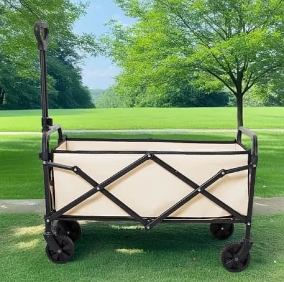 Strand, camping, trädgård, hopfällbar vagn 100 kg, fickor