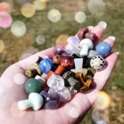 12st/set 20mm mini kvartssten svampstatyer, trädgårds-/gårdsdekorationshantverk