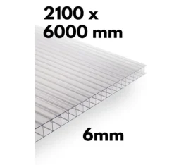 Stycke av växthusflerväggsplåt / klar polykarbonat 700x1500mm - 4mm, 2st.