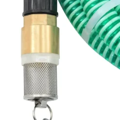 Sugslang med kopplingar mässing grön 1,1" 3 m PVC