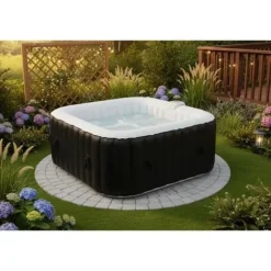 SUN SPA Laminerat fyrkantigt uppblåsbart spa - 4 personer - 1,55 x H 0,65 m