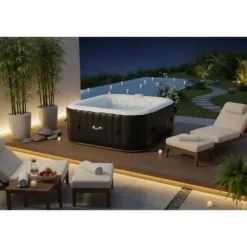 SUN SPA Laminerat fyrkantigt uppblåsbart spa - 6 personer - 1,85 x H 0,65 m