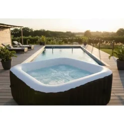 SUN SPA Laminerat fyrkantigt uppblåsbart spa - 6 personer - 1,85 x H 0,65 m