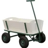 SUNNY Billy Beach Wagon / Vagn av vanligt trä | Vagn med luftfyllda däck i grönt | 94 x 61 x 97 cm